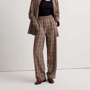 Madewell plaid pleated pants brand new
